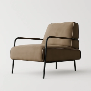 Brown Velvet Leisure Chair