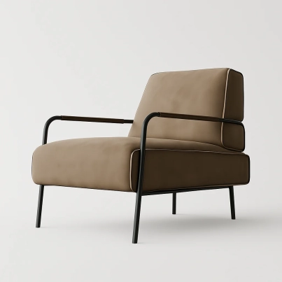 Brown Velvet Leisure Chair