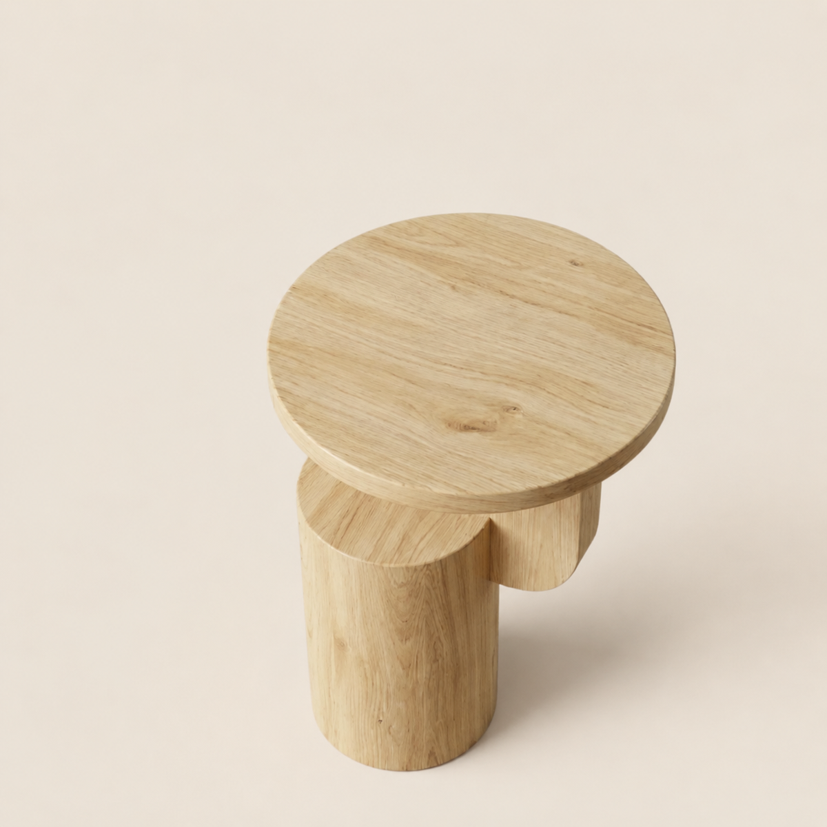Ferm Side Table with White Pine Rubber Wood