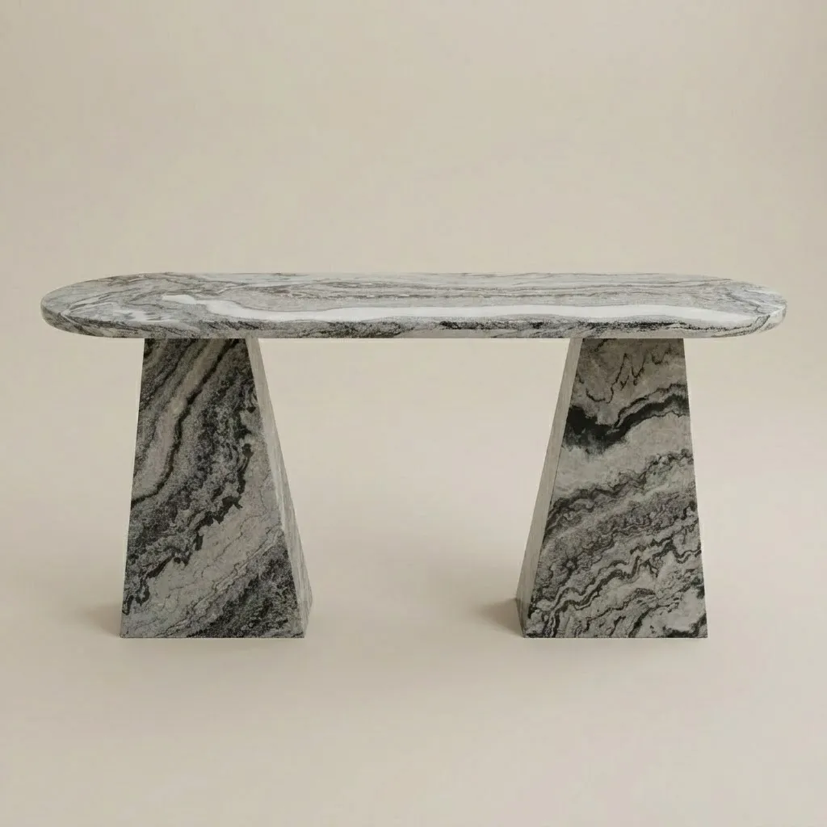 Gia Grey Marble Coffee Console Table 150cm | Luxury Modern Marble Console UAE