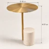 IRIS ELEGANT TRAVERTINE & STAINLESS STEEL SIDE TABLE - luxury furniture Dubai UAE
