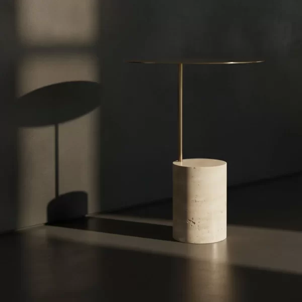 Gold Travertine Side Table