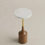 LIMA MODERN SINTERED STONE WITH WOOD SIDE TABLE