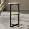 Lomi Side Table Travertine Side Table 7 Features Round Metal Base Natural Stone Accent Table Modern 2026