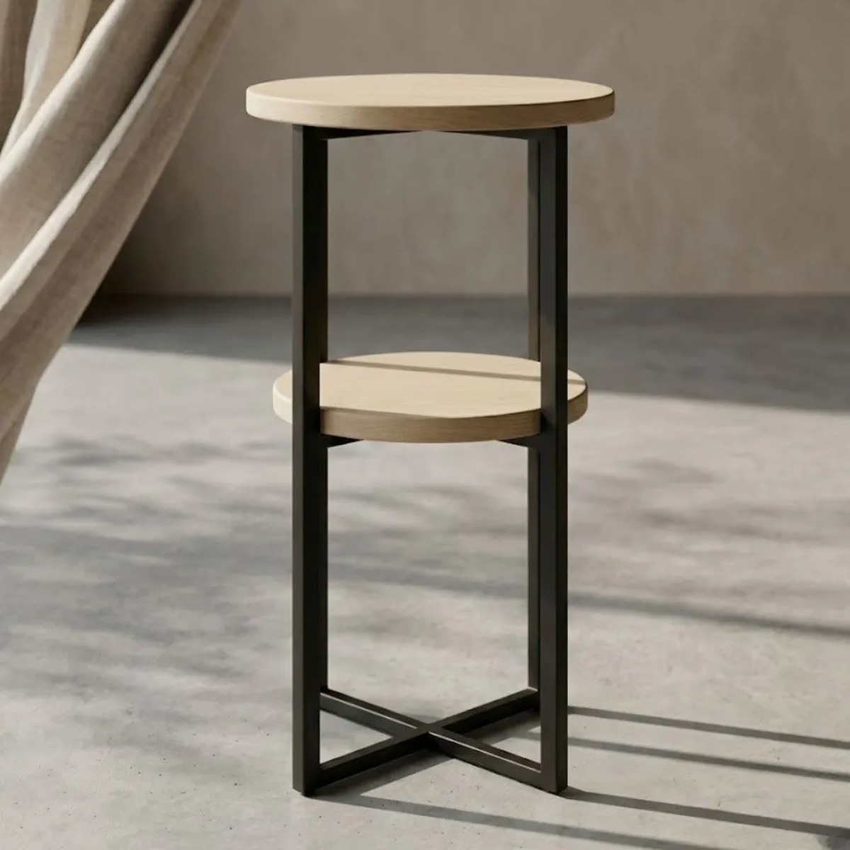 Lomi Side Table Travertine Side Table 7 Features Round Metal Base Natural Stone Accent Table Modern 2026