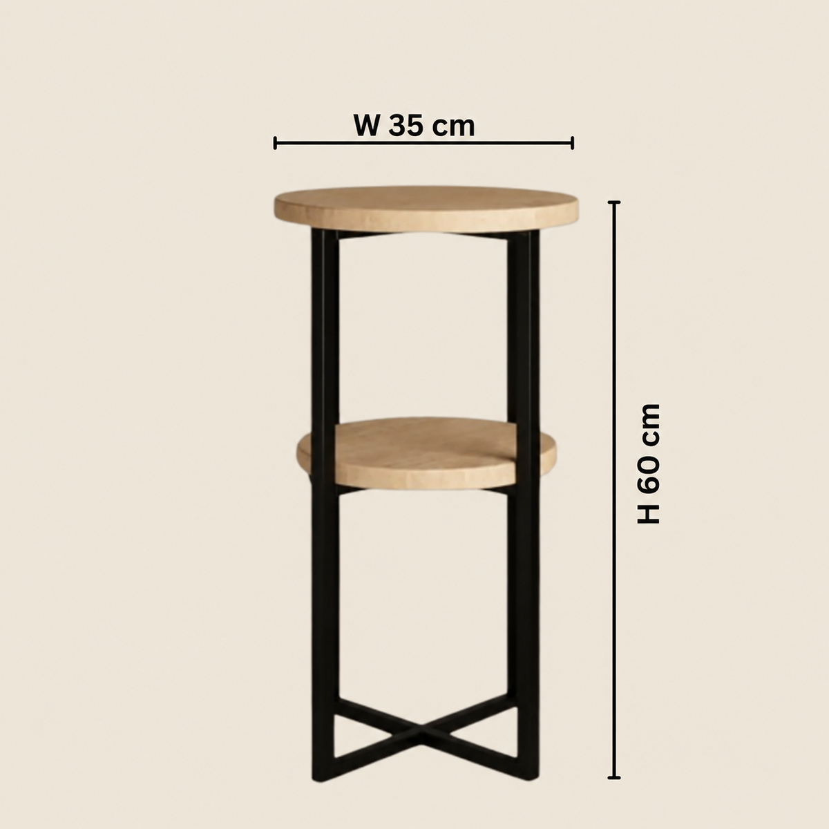 Lomi Side Table Travertine Side Table 7 Features Round Metal Base Natural Stone Accent Table Modern 2026