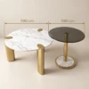 Loom Coffee Table Sintered Stone Glass Coffee Table Set 7 Features Luxury Gold Design Modern Nesting Tables