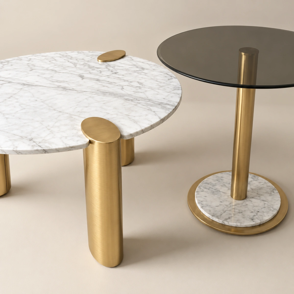 Loom Coffee Table Sintered Stone Glass Coffee Table Set 7 Features Luxury Gold Design Modern Nesting Tables