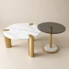 Loom Coffee Table Sintered Stone Glass Coffee Table Set 7 Features Luxury Gold Design Modern Nesting Tables