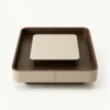 Faux Leather Coffee Table - Maco | Beige Wood Design | Majestic