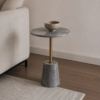 Marta Modern Marble & Steel Side Table - luxury furniture Dubai UAE