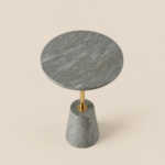 Marta Modern Marble & Steel Side Table