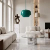 White Glass Coffee Table - Melody | Modern Marble | Majestic