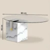 White Glass Coffee Table - Melody | Modern Marble | Majestic