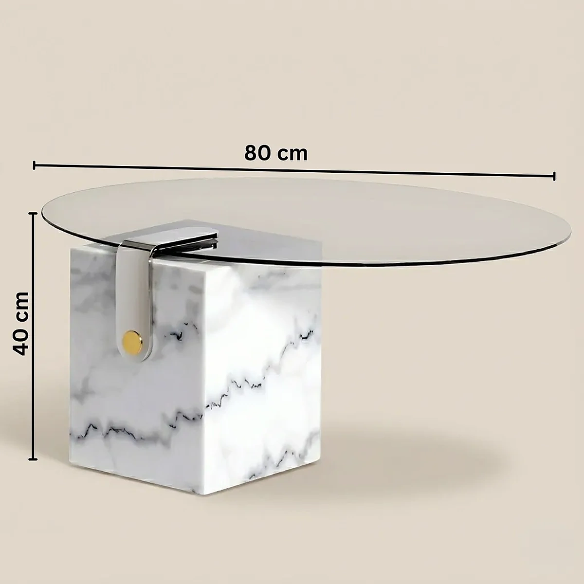 White Glass Coffee Table - Melody | Modern Marble | Majestic