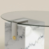 White Glass Coffee Table - Melody | Modern Marble | Majestic