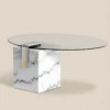 White Glass Coffee Table - Melody | Modern Marble | Majestic