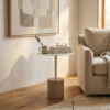 Nello White Travertine Side Table – 7 Elegant Modern Accent Table UAE