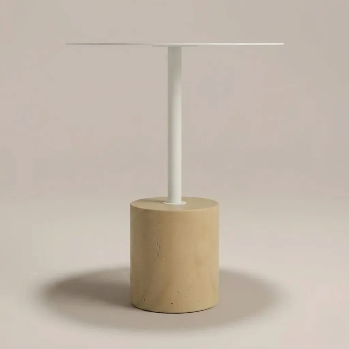 Nello White Travertine Side Table – 7 Elegant Modern Accent Table UAE