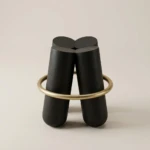 BOLT BLACK WOOD STOOL