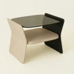 ROOMY CREAM GLASS NIGHT TABLE