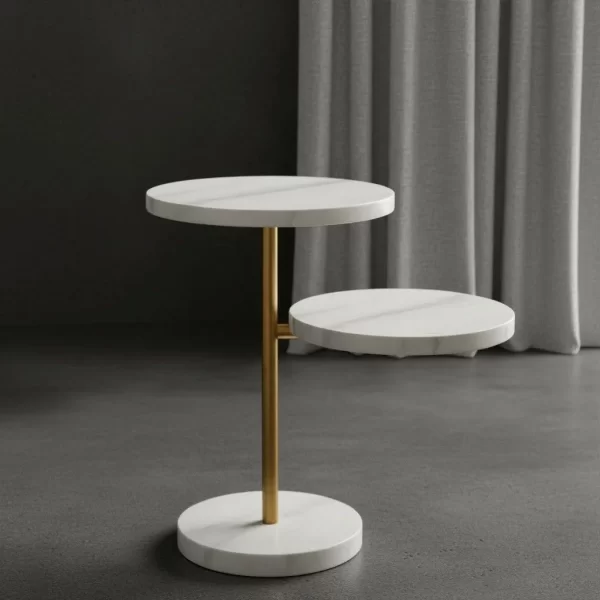 White Gold Side Table