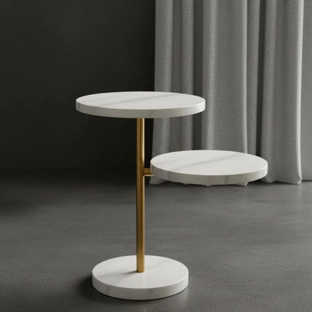 White Gold Side Table