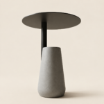 Pier Elegant Metal & Concrete Base Side Table