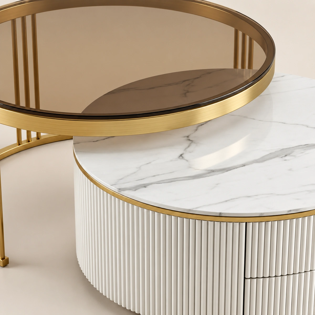Luxury Modern Gold Coffee Table Set (2026) for Elegant Living Rooms