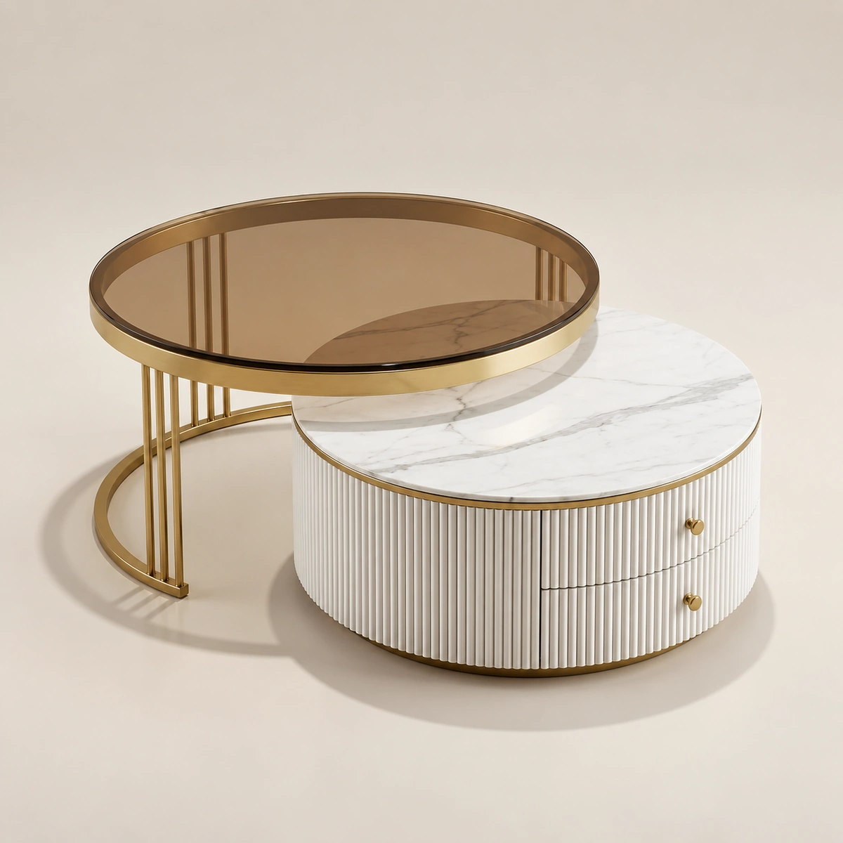 Luxury Modern Gold Coffee Table Set (2026) for Elegant Living Rooms
