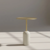 Solon Lavish Elegant Metal & Travertine Side Table - luxury furniture Dubai UAE