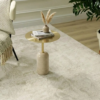 Solon Lavish Elegant Metal & Travertine Side Table - luxury furniture Dubai UAE
