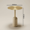 Solon Lavish Elegant Metal & Travertine Side Table - luxury furniture Dubai UAE