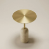 Solon Lavish Elegant Metal & Travertine Side Table - luxury furniture Dubai UAE