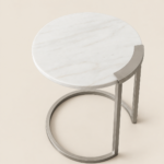 Stowe Side Elegant Marble & Metal Side Table