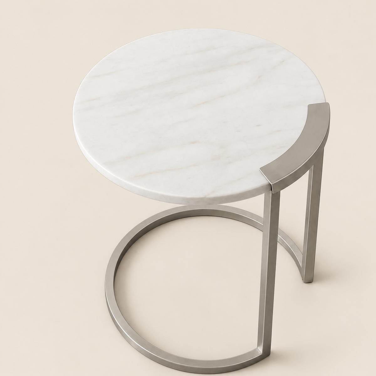 Stowe Side Elegant Marble & Metal Side Table