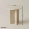 Beige Travertine Side Table – Modern Natural Stone Accent Table UAE