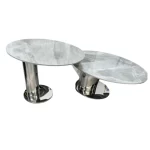 HOUMA WHITE SINTERED STONE TOP COFFEE TABLE 2 PIECE