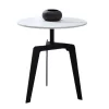 AWONDE WHITE SINTERED STONE ROUND SIDE TABLE