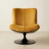 IVORY YELLOW LEISURE CHAIR WITH FAUX LEATHER WOOD AND HD SPONGE PVC - luxury furniture Dubai UAE