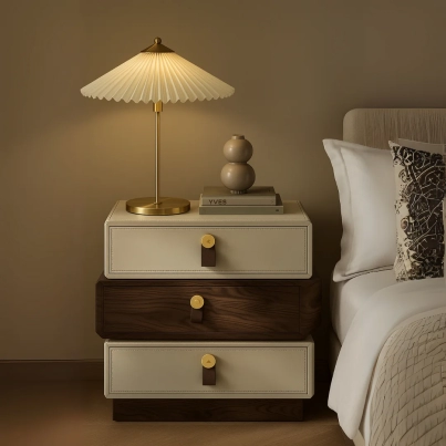 Beige Nightstand Table