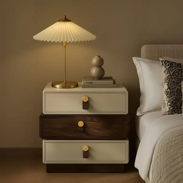 Beige Nightstand Table
