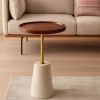 Walnut Gold Side Table