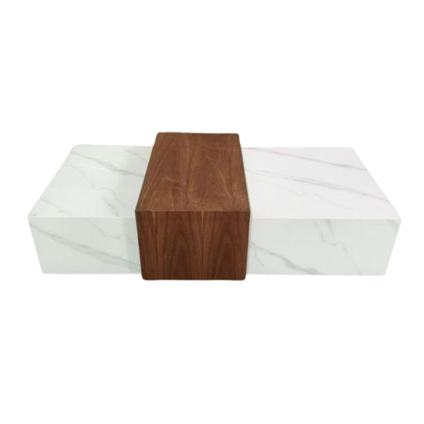 LIDEN MARBLE & WOOD COFFEE TABLE