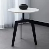 AWONDE WHITE SINTERED STONE ROUND SIDE TABLE
