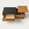 Valina Coffee Table Walnut Wood Modern Rectangular Coffee Table 7 Features Luxury Living Room Table