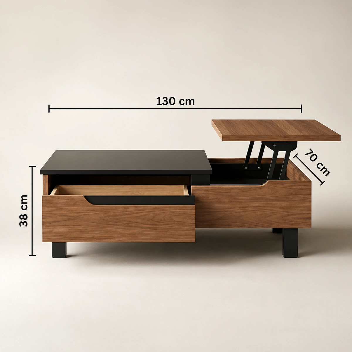 Valina Coffee Table Walnut Wood Modern Rectangular Coffee Table 7 Features Luxury Living Room Table