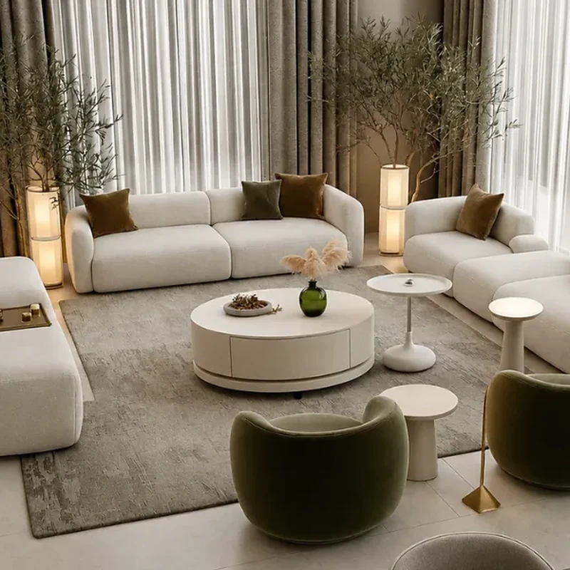 Charming White Wood Coffee Table - Yulan | Majestic Home