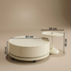 Yulan White Wood Coffee Table Set - luxury furniture Dubai UAE