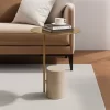 Gold Travertine Side Table